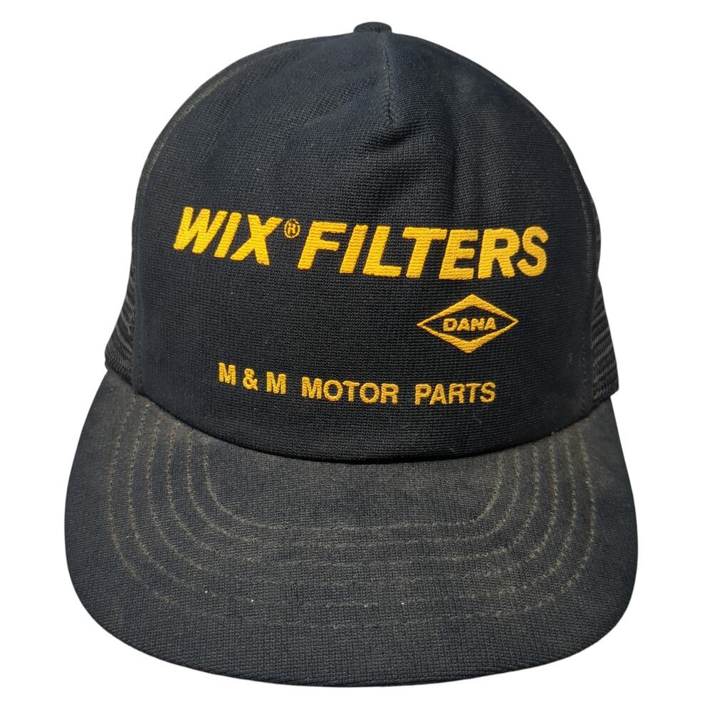 Wix Filters Dana Snapback Trucker Hat Black One Size Mesh Back Outdoor Vintage